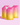 Drei rosa und gelbe Farbverlaufs-Nachfüllbeutel des INAO by essence Bright Sense Hydra Plump & Glow Serum Refill mit 2 % Vitamin C und Hyaluronsäure stehen aufrecht vor einem hellrosa Hintergrund.
