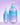 Zu sehen sind zwei Flaschen „INAO Clean Crush Mizellenwasser“: links die Reisegröße (100 ml) und rechts die Originalflasche (500 ml), beide mit blauer Flüssigkeit und hellblauen Verschlüssen vor einem violetten Hintergrund. Dieser milde Make-up-Entferner von INAO ist ideal für empfindliche Haut und sorgt jedes Mal für eine sanfte und dennoch wirksame Reinigung.